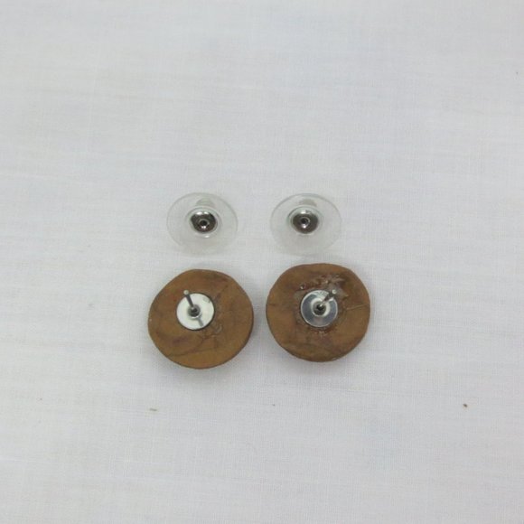 New Hand Crafted Mystical Face Stud Clay Earrings - Picture 3 of 6